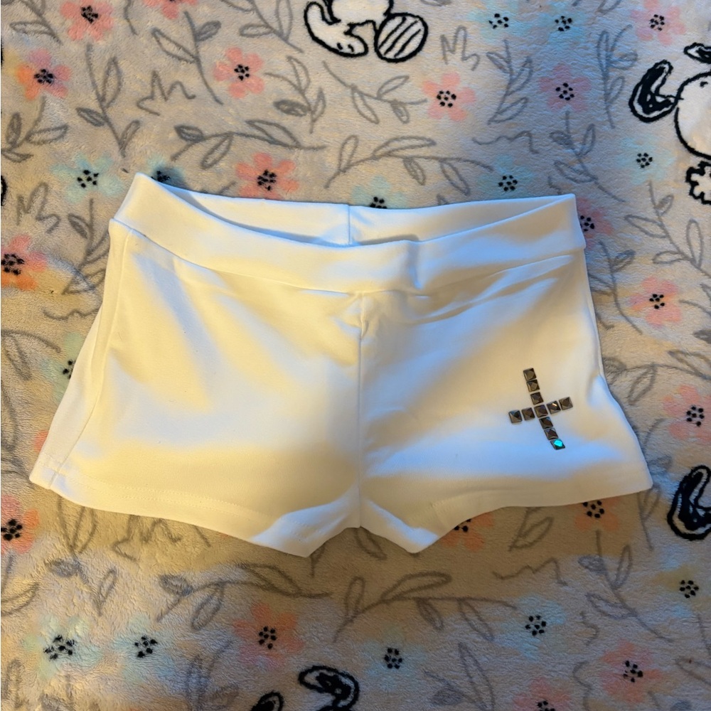 Y2K chic streetwear punk  cross shorts